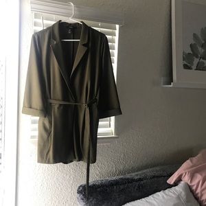 Forever 21 blazer style romper with waist belt
